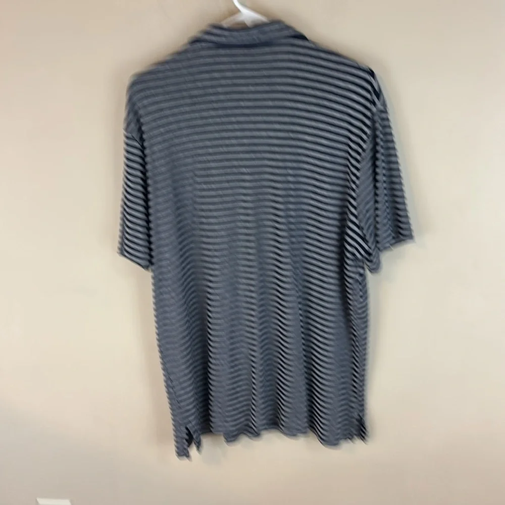 Polo Ralph Lauren  Navy Gray Striped Soft Cotton Golf Polo Shirt Size XXL